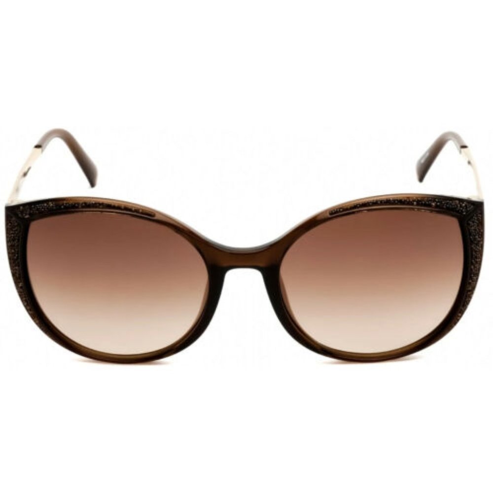 Swarovski SK 168 45F Brown Glitter Round Cat Sunglasses - Picture 6 of 7